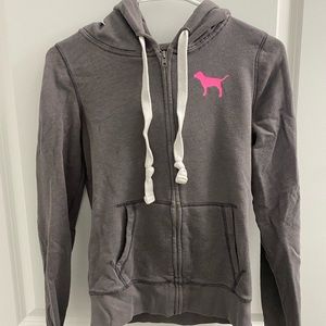 Pink zip up sweatshirt